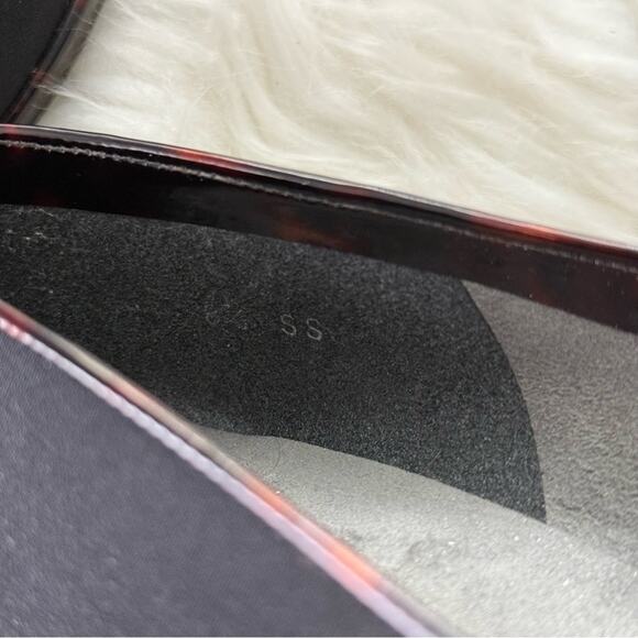 Stuart Weitzman | Womens Classic Slip-On Loafer Black Fabric Tortoise Trim Heels - Picture 7 of 9